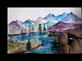 How To Make Watercolor Painting With Only One Brush / Watercolor Painting Tutorial