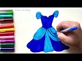 Cinderella dress drawing || How to draw a cinderella dress || Beautiful Drawing for kids