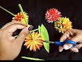 paper flower making/ ഈസി ആയി എല്ലാർക്കും ഉണ്ടാക്കാം