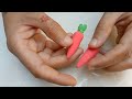Clay Carrots | How to Make Polymer Clay Miniature Carrots | Mini Clay Carfts vegetable