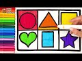 How To Draw And Color Geometric Shapes Step By Step 🔺🟠⭐🟩🔷💜 Drawings For Kids