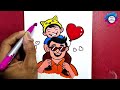 Fathers Day Drawing | How to Draw Father's Day | Easy Father & Son Drawing