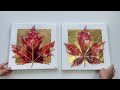 Pair golden leaf fluidart acrylic pour step by step tutorial