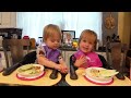 Twins try baba ghanoush