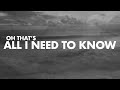 Thousand Foot Krutch & Eva Under Fire- All I Need To Know (Lyric Video)