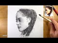 Easy portrait drawing for beginners of a girl || how to draw realistic portrait