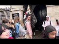 HORSE QUITS! Then POLICE Tells  IDIOT Man to LEAVE the HORSE GUARDS