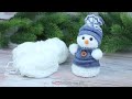 Amazingly Cute Yarn Snowman ⛄ Yarn Snowman Making idea 🎄 Christmas decoration of wool