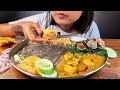 COOKING AND EATING PANEER DAL TARKA, LAL SAAG FRY, PUMPKIN LEAF WITH MOOLI, PANEER BHORTA, PAPAD