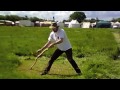 Mowing grass with a scythe