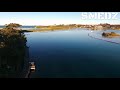 (Drone) Birds eye view fly over Narooma Board Walk