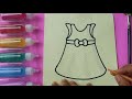 Dress Coloring and Drawing for Kids ,Toddlers|Learning COLORS |PINK GIRL