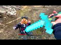 Minecraft in Real Life POV - ZOMBIE ATTACK in Realistic Minecraft RTX TEXTURE PACK 創世神第一人稱真人版