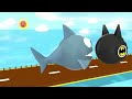 Pacmac Fly meets a Shark Pacmac watermelon friend on farm as he find box surprise over river