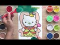 SAND PAINTING KITTY QUEEN - HOW TO PAINTING HELLI KITTY WITH SAND (Chim Xinh channel)