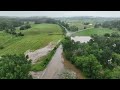 Aerial footage of flooding in New Haven, Vermont