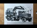 Drawing KRAZ 255B1 Excavator 6x6 Truck