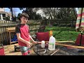 Kid makes homemade  Volcano