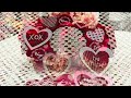 Pink/red and white Valentines tablescape