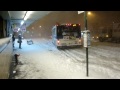 New York City Bus struggles in the snow at Parsons
