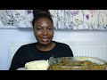 Asmr mukbang banga spinach soup with poundo yam fufu