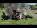 Massive Spike Strip Pileup Car Crashes #92 – BeamNG Drive | CrashBoomPunk