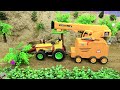 Diy tractor making mini Bulldozer Cleaning Sand Road | Rescue Tractor Transporting Wine | HP Mini