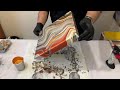 METALLIC Egg Box Pour - STUNNING lines and depth - Abstract Fluid Art Painting Techniques