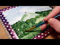 painting the Glastonbury Tor in watercolor