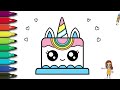 How to Draw a Simple Cute Unicorn Cake, Easy Draw and Color Step by Step 3