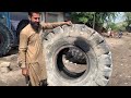 Caterpillar Monster Tire Repairing || Repairing A Huge Old Tire Sidewall || Tire Repair