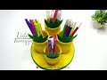 How To Make Pineapple Pencil Holder from Used Plastic Bottle