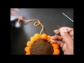 Crochet coaster sunflower. ถักโครเชต์ที่รองแก้วดอกทานตะวัน #Tutorial #Howto #Handmade