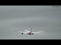 Wet and stormy conditions at Heathrow airport incl Rare Qantas 787 doing a take off on 09L 24.8.24