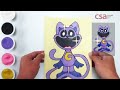 Draw and Coloring Poppy Playtime Chapter 3 - Smiling Critters CatNap with Sand Painting