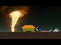 Escape MEGA Fire Tornado -  Stickman Survival Color Race - Algodoo Stickman Survival Challenge