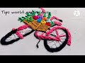 Bicycle with flowers embroidery design  🚲 | Bicycle hand embroidery | Tips world embroidery 🧵