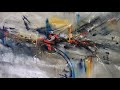 Large Abstract Painting Demo / Using Easy Technique In Acrylics / Relaxing