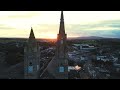 Omagh - Sacred heart church in 4K 60 FPS Video by Drone