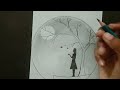 Learn how to draw a girl with butterflies in moonlight | stepbystep tutorial for beginners