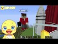 Mikey vs JJ Family - Noob vs Pro: Space Shuttle House Build Challenge in Minecraft