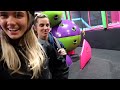 OVERNIGHT IN A TRAMPOLINE PARK! (WE GOT CAUGHT)