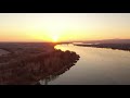 DJI Mavic Pro 2. Sunrise over the Columbia River flying low.