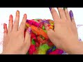 Satisfying Video l Mixing All My Slime Smoothie Rainbow Making Glossy and Bathtub Cutting ASMR