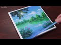 Sunlight Lake/ Easy acrylic painting for beginners / PaintingTutorial