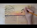 [행복한 새들] 노을 그리기 / 쉬운 아크릴화 그리기 / 캔버스 그림 / 힐링 영상