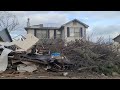 Significant tornado damage in Reservoir neighborhood in Little Rock, Arkansas 4/9/2023