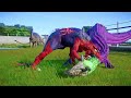 The Joker Carnotaurus vs. The Flash Acrocanthosaurus & Spiderman Indoraptor Super Dino Time