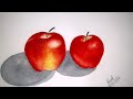 How to paint an apple with watercolour step by step ।। How to paint realistic apple ।। Apple drawing