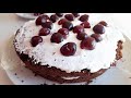 Homemade Steamed Black Forest Cake كيكة بلاك فورست بدون فرن